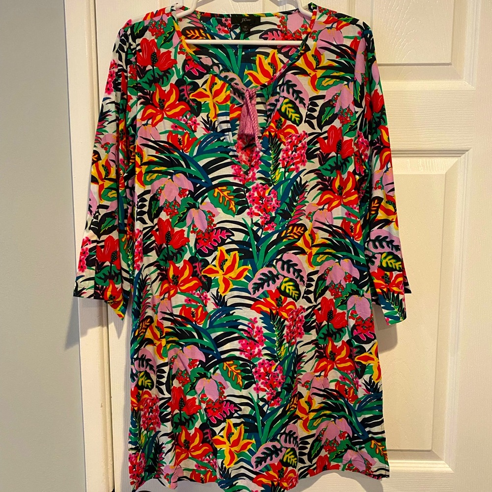J. Crew Black Floral Cover-up / Dress